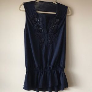 Juice Couture Peplum Beaded Embellished Tank Top M